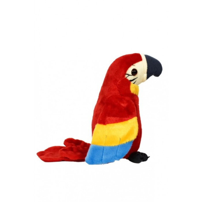 Jucarie de plus interactiva Talking Parrot, forma de papagal, suport inclus, rosu, 22 cm, Doty®️ [3]
