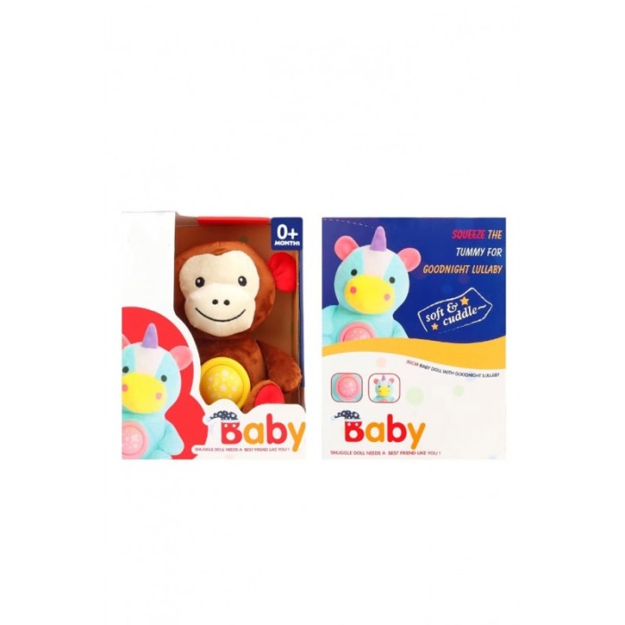 Jucarie din plus MonkeyFriend, cu sunete si proiectii, 30x20cm, materiale de calitate, model maimuta, maro, Doty®️ [2]