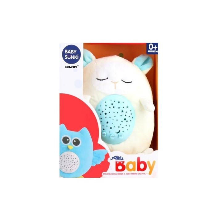 Jucarie din plus SheepFriend, cu sunete si proiectii, 30x20cm, materiale de calitate, model oaie, alb, Doty®️ [1]