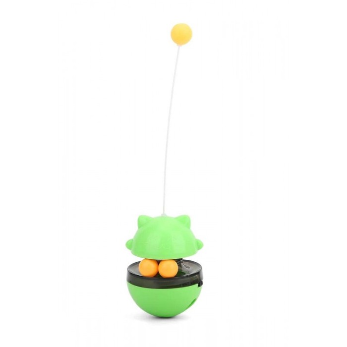 Jucarie interactiva 2 in 1 pentru pisici GattoBall, cu eliberare recompensa, mingi incluse, verde, 13x9 cm, Doty®️ [5]