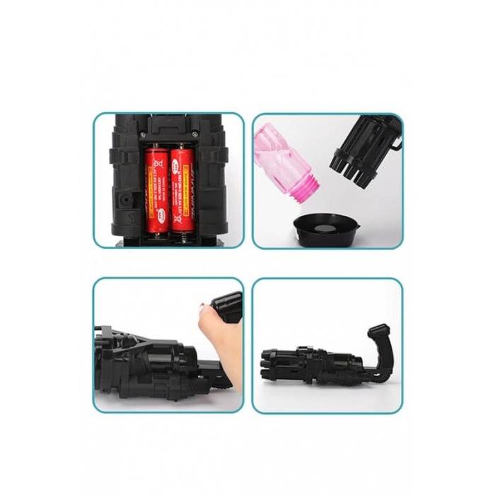 Jucarie interactiva BubbleFun, tip carabina, rezervor cu lichid inclus, distractiva, 20 cm , negru [4]