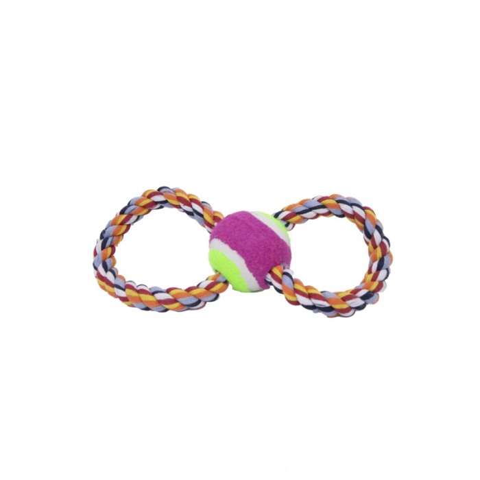 Jucarie interactiva pentru catei RopeBall, cu minge si sfoara , interactiva, 25 cm ,multicolora [2]