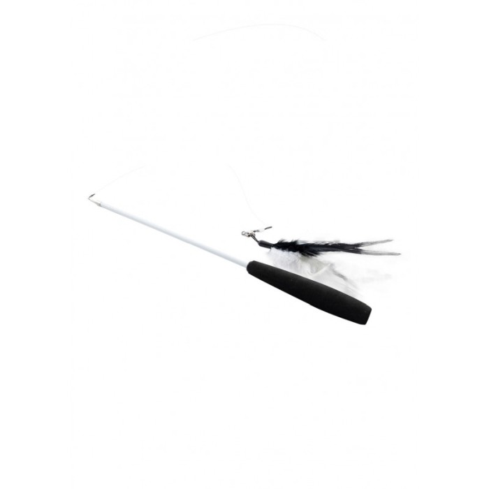 Jucarie interactiva pentru pisici RodToy, tip undita cu pene, distractiva, 36 cm, negru, Doty®️ [2]