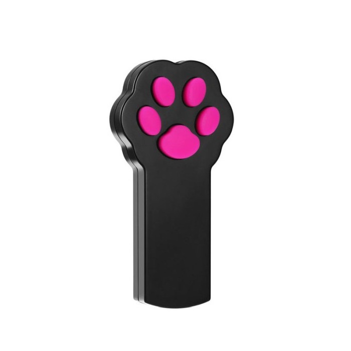 Jucarie laser pentru pisici ShowLight Paw, forma de labuta, dimensiuni reduse, interactiva, negru/roz, 10x5.5 cm [1]