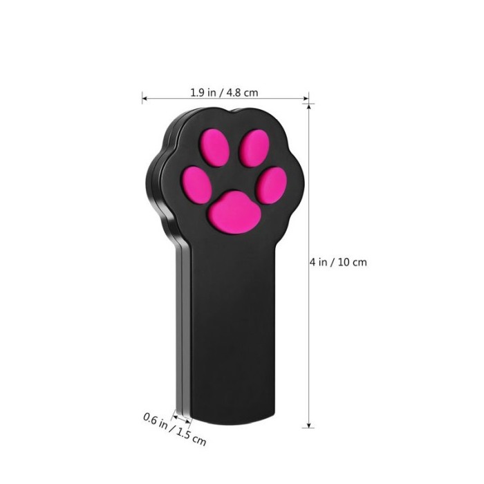 Jucarie laser pentru pisici ShowLight Paw, forma de labuta, dimensiuni reduse, interactiva, negru/roz, 10x5.5 cm [3]