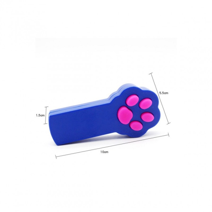 Jucarie laser pentru pisici ShowLight Paw, forma de labuta, interactiva, albastru/roz, 10x5.5 cm [2]