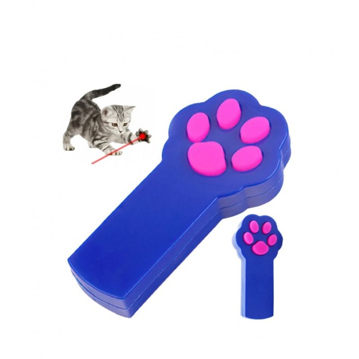 Jucarie laser pentru pisici ShowLight Paw, forma de labuta, interactiva, albastru/roz, 10x5.5 cm [3]