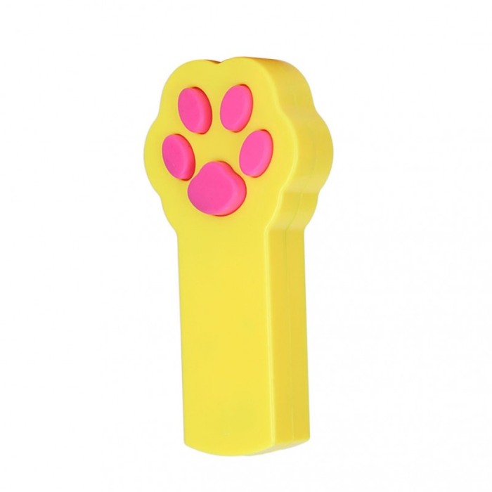 Jucarie laser pentru pisici ShowLight Paw, forma de labuta, interactiva, galben/roz, 10x5.5 cm [1]