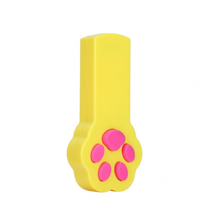 Jucarie laser pentru pisici ShowLight Paw, forma de labuta, interactiva, galben/roz, 10x5.5 cm [2]