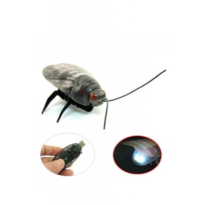Jucarie LittleBug, interactiva, reincarcabila, design realist, distractiva, efecte luminoase, negru/gri [2]