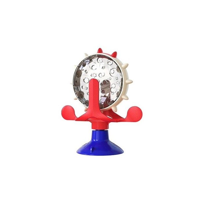 Jucarie multifunctionala pentru pisici Carousel Treats, rotativa, cu ventuza, interactiva, 16x7 cm, multicolora [1]