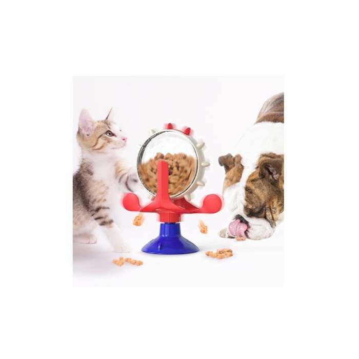 Jucarie multifunctionala pentru pisici Carousel Treats, rotativa, cu ventuza, interactiva, 16x7 cm, multicolora [3]