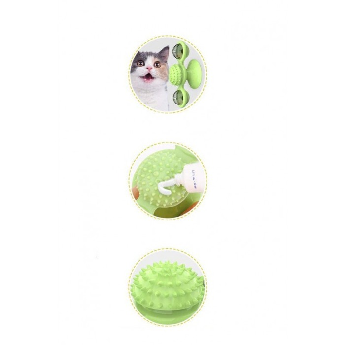 Jucarie multifunctionala pentru pisici Octopus Kitty Friend ,rotativa, cu ventuza, biluta cu efecte luminoase, iarba pisicii inc [7]
