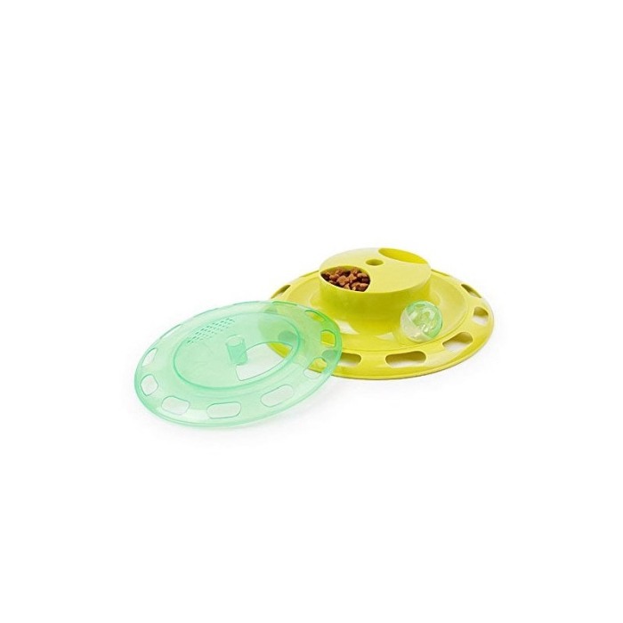 Jucarie rotativa tip turn cu doua nivele TurnTable Joy, cu bila cu clopotel, 25x6 cm, verde, Doty®️ [2]