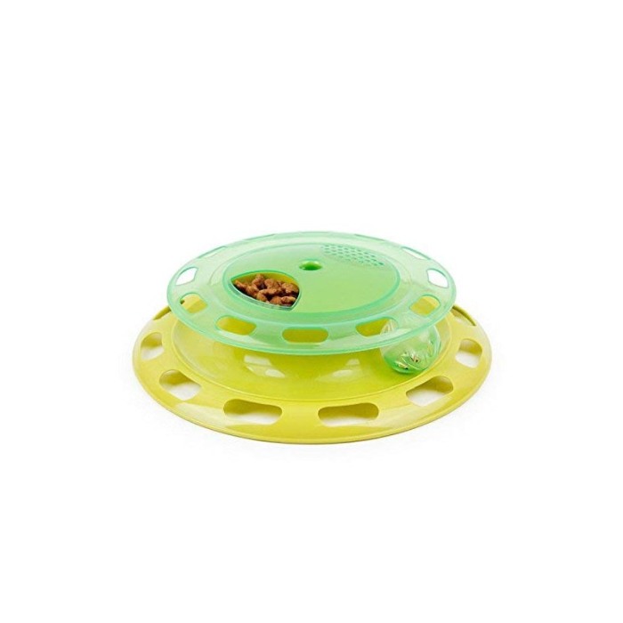 Jucarie rotativa tip turn cu doua nivele TurnTable Joy, cu bila cu clopotel, 25x6 cm, verde, Doty®️ [3]