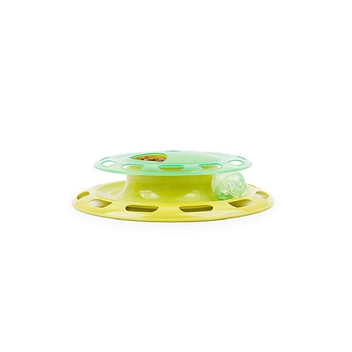 Jucarie rotativa tip turn cu doua nivele TurnTable Joy, cu bila cu clopotel, 25x6 cm, verde, Doty®️ [4]