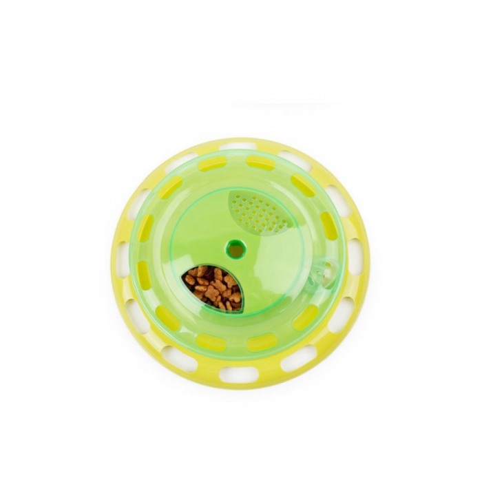 Jucarie rotativa tip turn cu doua nivele TurnTable Joy, cu bila cu clopotel, 25x6 cm, verde, Doty®️ [7]