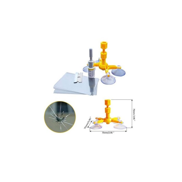 Kit pentru reparatie parbriz sau geam auto FixIt Repair, pentru repararea crapaturilor sau zgarieturilor din parbriz, [3]