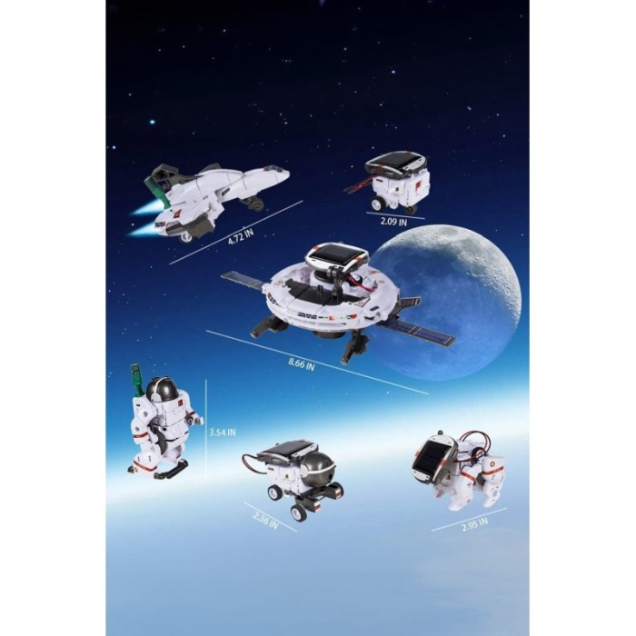Kit robot educational DIY 6in1 SpaceSet Doty®, tehnic, instructiuni, 120 componente, multicolor, cu energie solara [8]