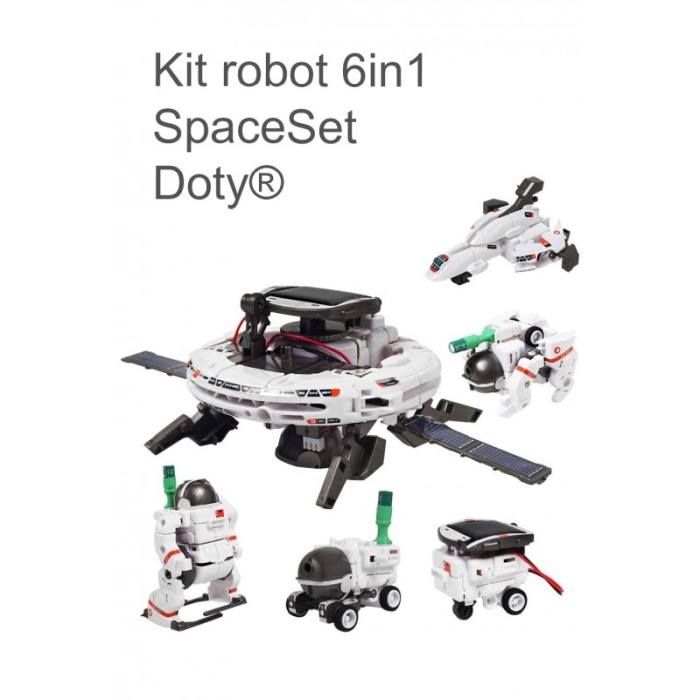 Kit robot educational DIY 6in1 SpaceSet Doty®, tehnic, instructiuni, 120 componente, multicolor, cu energie solara [4]
