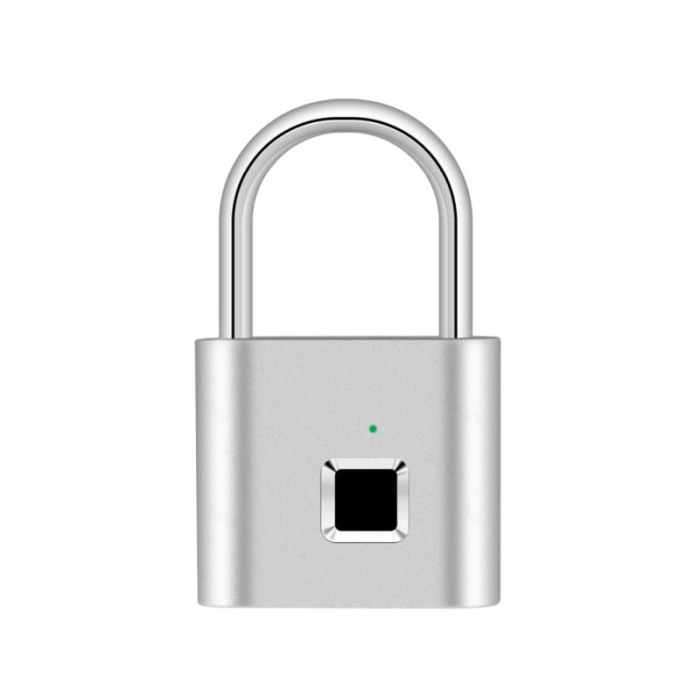 Lacat cu amprenta SmartUnlock, USB inclus, inregistreaza pana la 10 amprente, otel, argintiu, 4,6x7,6 cm, Doty®️ [7]