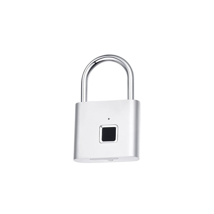 Lacat cu amprenta SmartUnlock, USB inclus, inregistreaza pana la 10 amprente, otel, argintiu, 4,6x7,6 cm, Doty®️ [3]