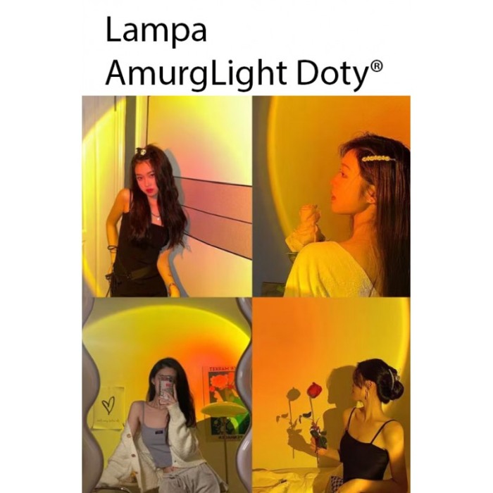 Lampa AmurgLight, cu telecomanda, lumina ambiental, atmosfera calma si placuta, rotatie 360 grade, USB inclus, negru [5]