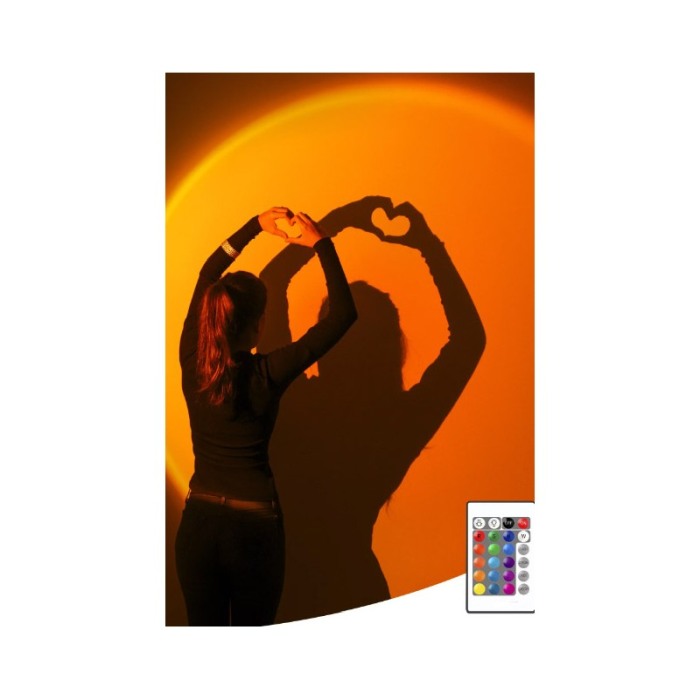 Lampa AmurgLight, cu telecomanda, lumina ambiental, atmosfera calma si placuta, rotatie 360 grade, USB inclus, negru [4]