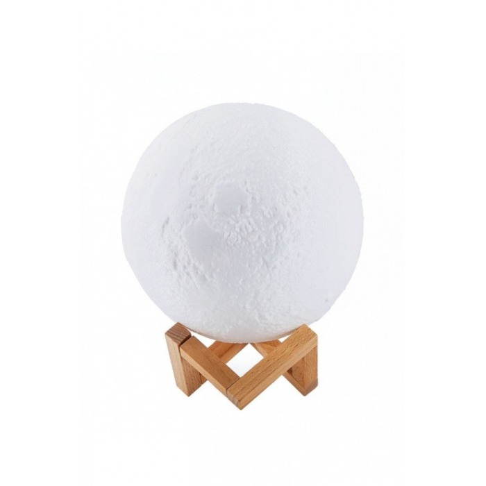 Lampa de veghe 3D FullMoon, forma de luna, stativ lemn inclus, se pot schimba culorile prin atingere,incarcare usb, alb,doty [7]