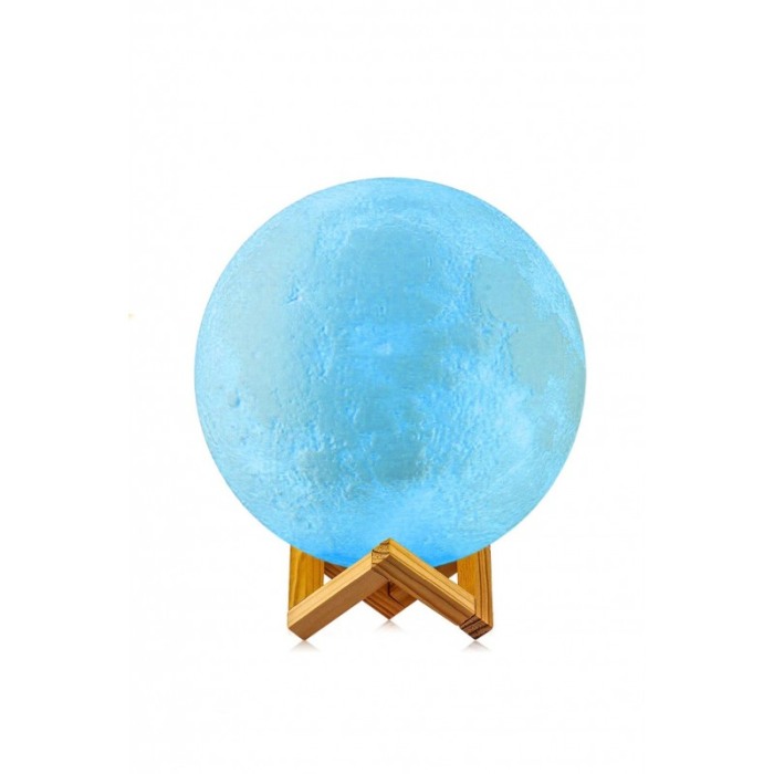 Lampa de veghe 3D FullMoon, forma de luna, stativ lemn inclus, se pot schimba culorile prin atingere,incarcare usb, alb,doty [5]