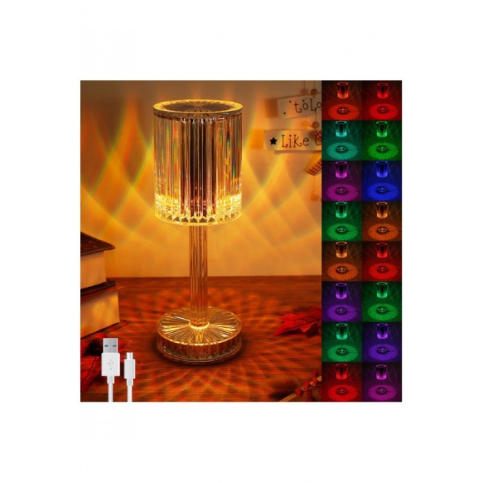 Lampa Multicolor Crystal Lamp, cu senzor tactil si telecomanda, USB inclus, 16 Culori, Doty®️ [4]