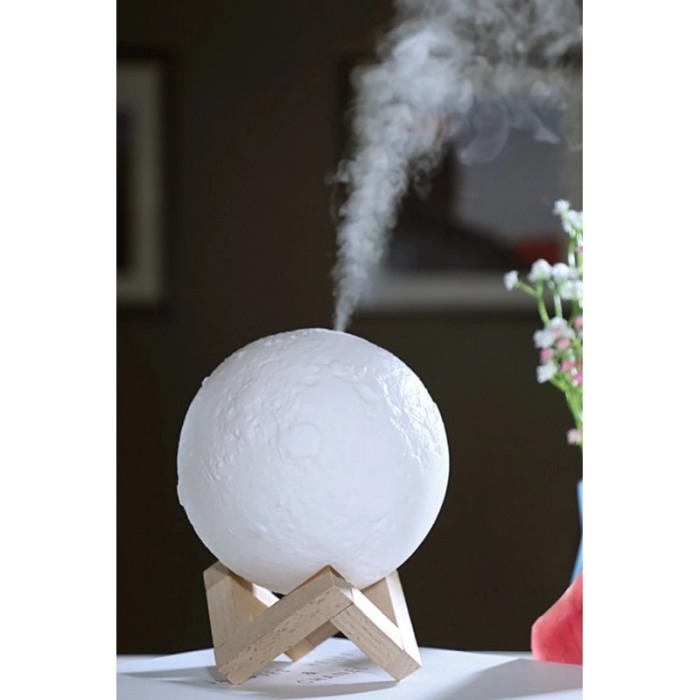 Lampa O2 Moon multifuntionala, intensitati de lumina diferite, umidificator,stativ din lemn [2]