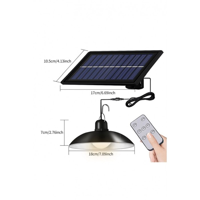 Lampa solara GreenLight, suspendata, cu telecomanda, lungimea firului 3 m, lumina ajustabila, 90 Lm/W, Doty®️ [4]