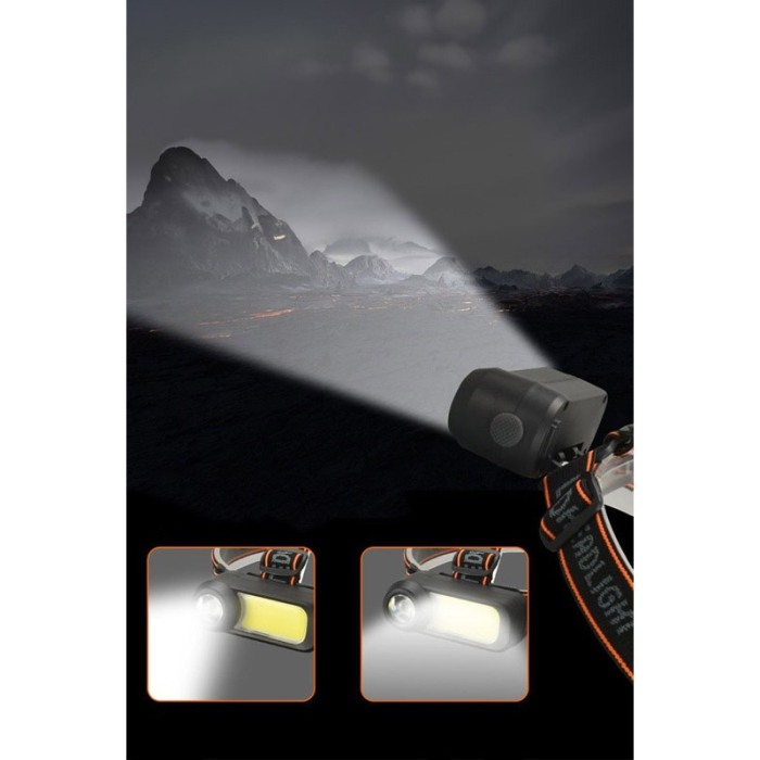 Lanterna de cap InLight, WH-1707 cu led XPE+COB, ajustabila 90 de grade, 2 moduri, USB inclus, negru, Doty®️ [4]