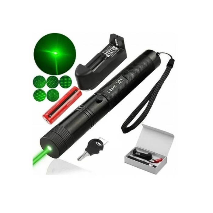 Lanterna Laser GreenLantern Doty.ro®, tip stilou, cu 3 Tipuri Fasciculi, 2 capete, raza de actiuni 1 km, negru [2]