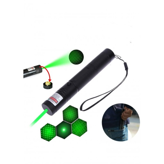 Lanterna Laser GreenLantern Doty.ro®, tip stilou, cu 3 Tipuri Fasciculi, 2 capete, raza de actiuni 1 km, negru [1]