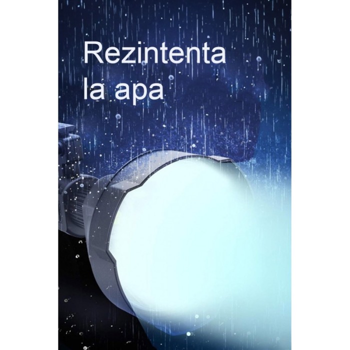 Lanterna LED FlashBolt Doty®, tip reflector cu trepied, 4 modalitati de lumina, 27x13 cm, rezistenta la apa, USB inclus, negru [6]