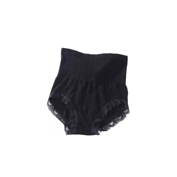 Lenjerie modelatoare No Tummy Doty®, cu talie inalta, control abdomen, fara cusaturi, cu dantela, negru, marime universala [2]
