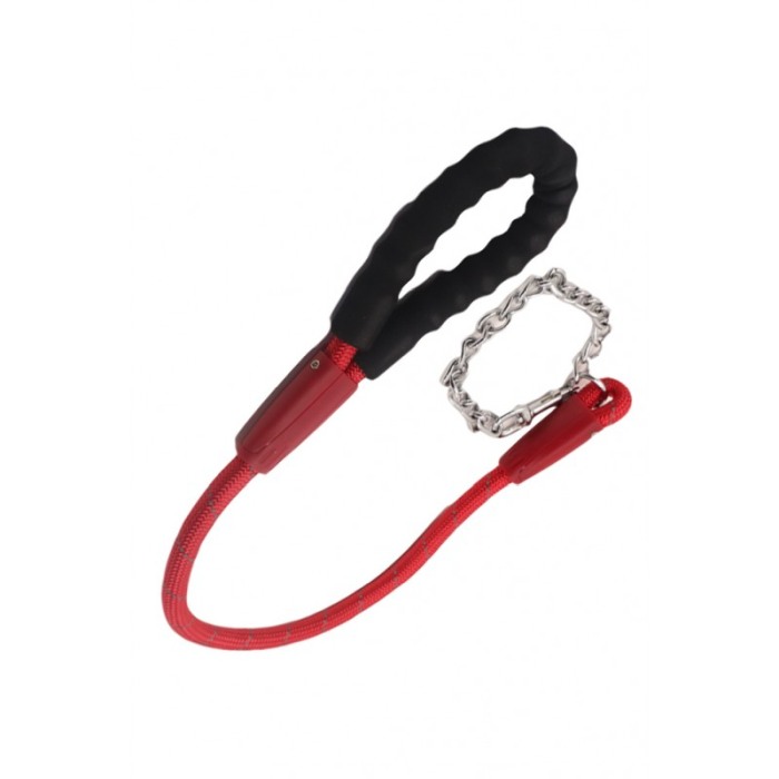 Lesa Akira pentru caini de talie mare , rezistenta, confortabila,maner cu burete,100 cm, rosu [1]