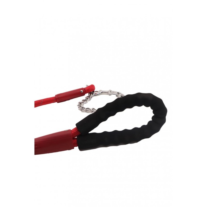 Lesa Akira pentru caini de talie mare , rezistenta, confortabila,maner cu burete,100 cm, rosu [4]