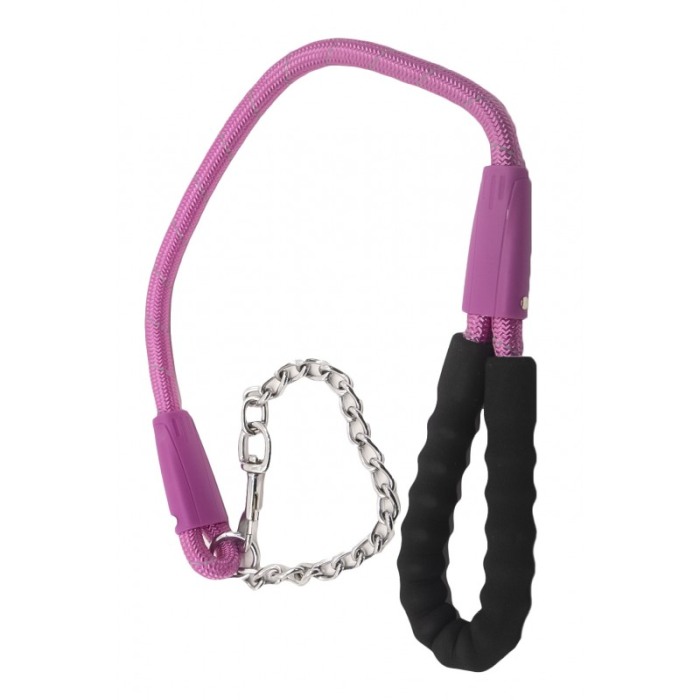 Lesa Akira pentru caini de talie mare , rezistenta, confortabila,maner cu burete,100 cm, roz [2]