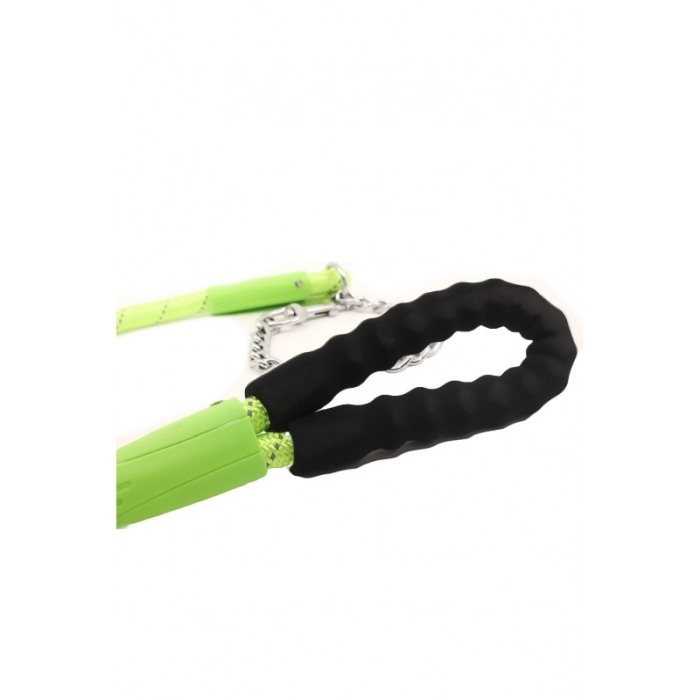 Lesa Akira pentru caini de talie mare , rezistenta, confortabila,maner cu burete,100 cm, verde lime [5]