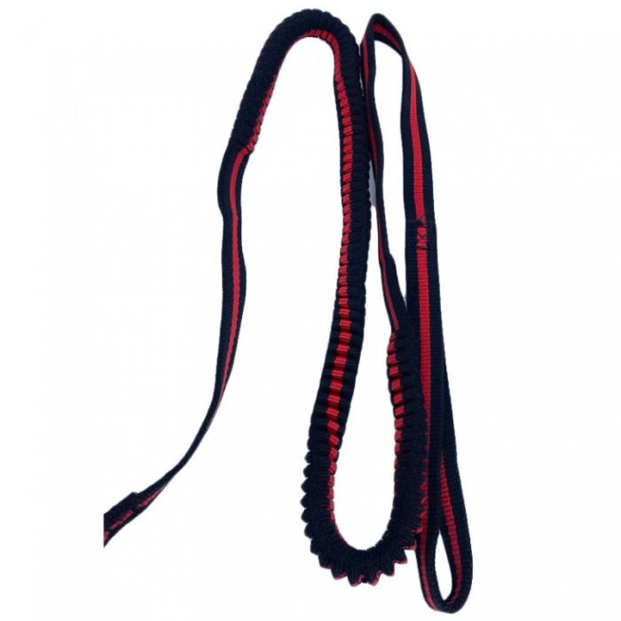 Lesa cu ham Baxter pentru caini de talie medie spre mare, rezistenta,ajustabila,amortizor,125 cm, rosu/negru [3]