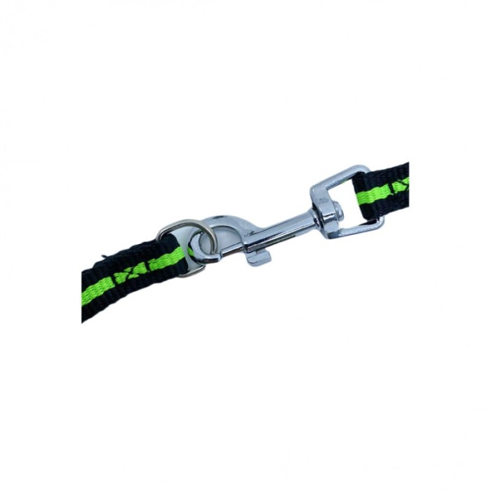 Lesa cu ham Baxter pentru caini de talie mica, rezistenta,ajustabila,amortizor,125 cm, verde/negru [2]
