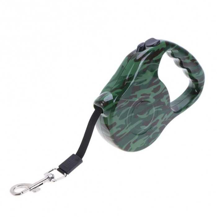 Lesa de 3 m retractabila cu blocator pentru animale de companie, design camuflaj, Doty [2]