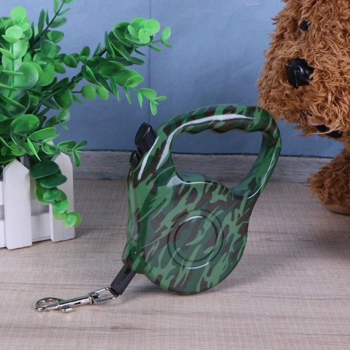 Lesa de 3 m retractabila cu blocator pentru animale de companie, design camuflaj, Doty [1]