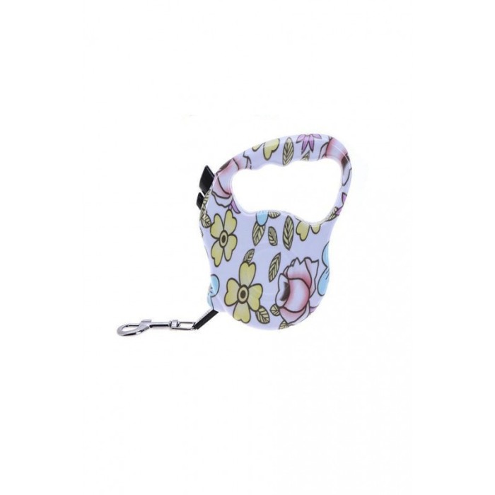 Lesa de 3 m retractabila cu blocator pentru animale de companie, design floral, Doty [2]