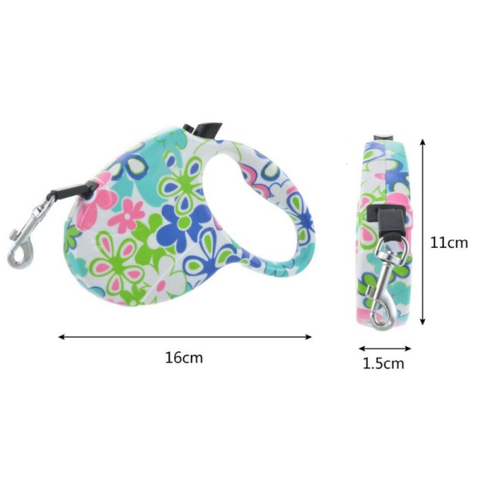 Lesa de 3 m retractabila pentru animale de companie cu design floral, Doty [2]