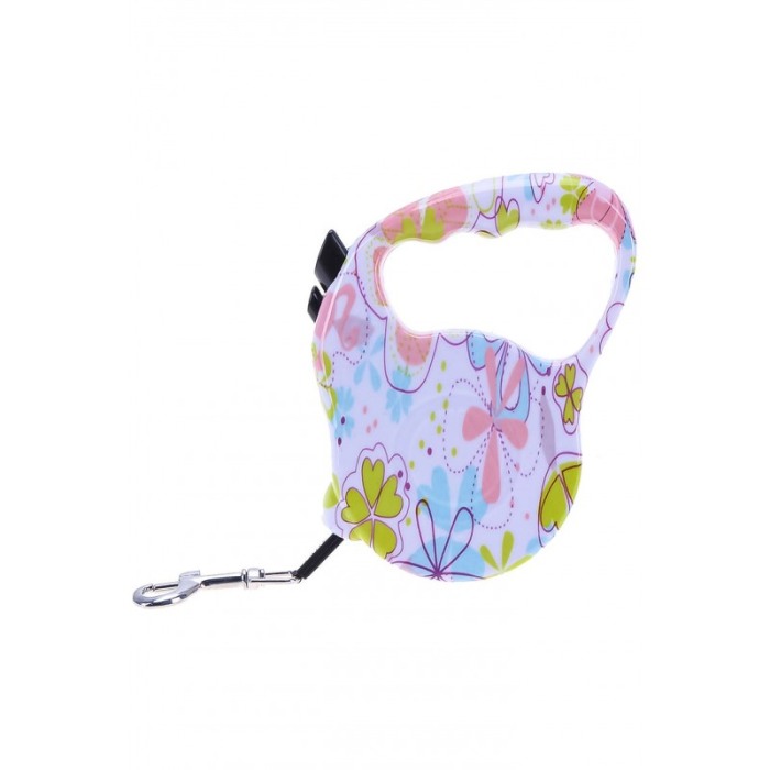 Lesa de 3 m retractabila pentru animale de companie, model floral, Doty [2]