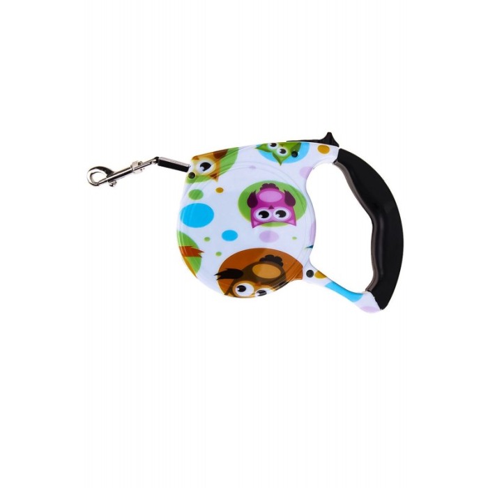 Lesa de 5 m retractabila cu blocator pentru animale de companie, model bufnite, Doty [2]